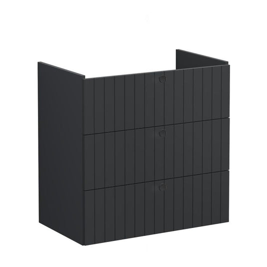 VitrA Root Groove 80cm 3 Drawer Washbasin Unit | Matt Graphite | 69076 - Envy Bathrooms Ltd