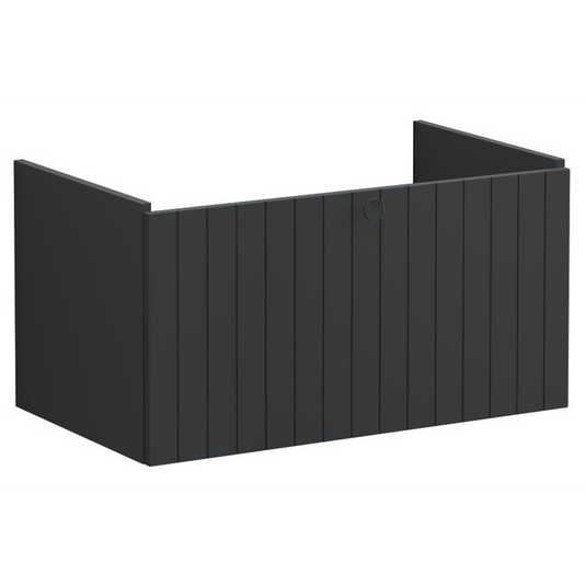 VitrA Root Groove 80cm 1 Drawer Washbasin Unit | Matt Graphite | 69034 - Envy Bathrooms Ltd