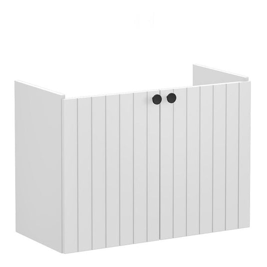 VitrA Root Groove 80cm 2 Door Wall Hung Slim Washbasin Unit | Matt Light Grey | 68975 - Envy Bathrooms Ltd