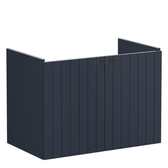 VitrA Root Groove 80cm 2 Door Wall Hung Washbasin Unit | Matt Dark Blue | 69007 - Envy Bathrooms Ltd