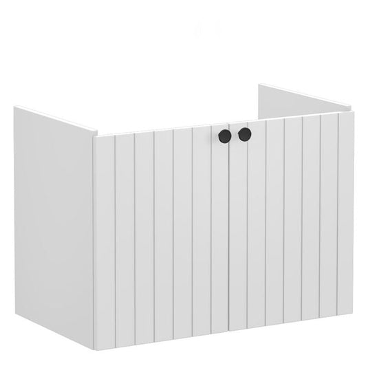 VitrA Root Groove 80cm 2 Door Wall Hung Washbasin Unit | Matt Light Grey | 69003 - Envy Bathrooms Ltd