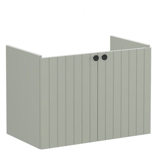 VitrA Root Groove 80cm 2 Door Wall Hung Slim Washbasin Unit | Matt Retro Green | 68980 - Envy Bathrooms Ltd