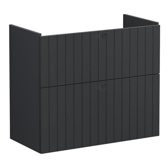 VitrA Root Groove 80cm 2 Drawer Slim Washbasin Unit | Matt Graphite | 68992 - Envy Bathrooms Ltd