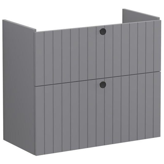 VitrA Root Groove 80cm 2 Drawer Slim Washbasin Unit | Matt Grey | 68990 - Envy Bathrooms Ltd