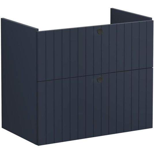 VitrA Root Groove 80cm 2 Drawer Washbasin Unit | Matt Dark Blue | 69056 - Envy Bathrooms Ltd
