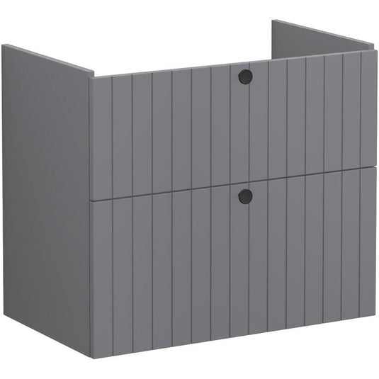 VitrA Root Groove 80cm 2 Drawer Washbasin Unit | Matt Grey | 69053 - Envy Bathrooms Ltd