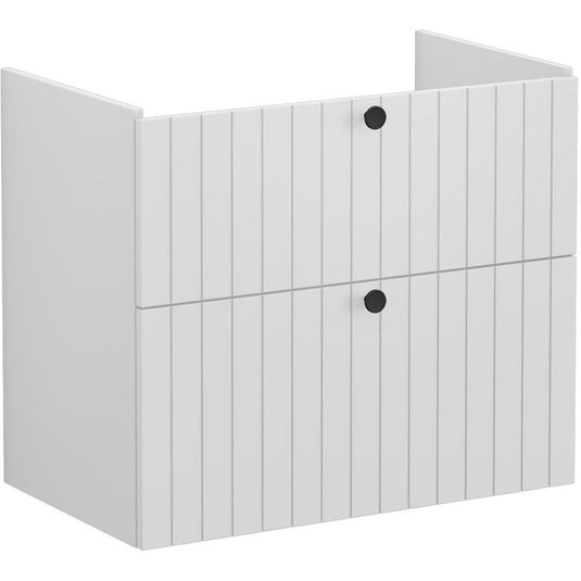 VitrA Root Groove 80cm 2 Drawer Washbasin Unit | Matt Light Grey | 69052 - Envy Bathrooms Ltd