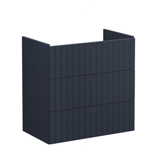 VitrA Root Groove 80cm 3 Drawer Washbasin Unit | Matt Dark Blue | 69077 - Envy Bathrooms Ltd