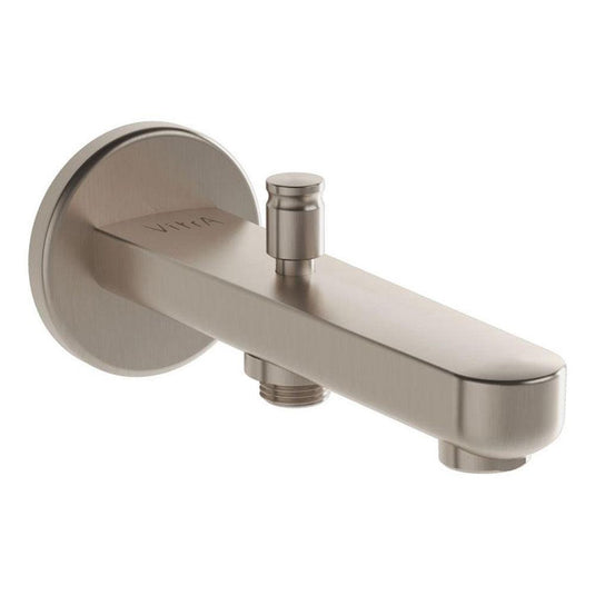 Vitra Root Round Wall Mounted Bath Spout with Handset Outlet - Brushed Nickel - Envy Bathrooms Ltd