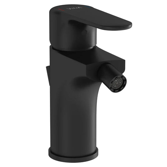 Vitra Root Single Lever Bidet Mixer Tap with Pop-Up Waste - Matt Black - Envy Bathrooms Ltd