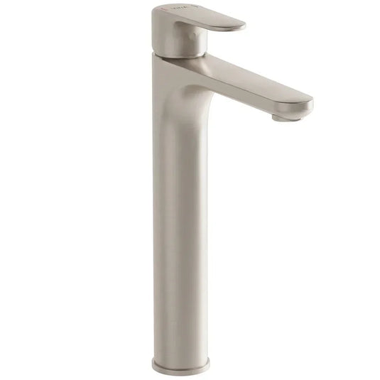 Vitra Root Single Lever Tall Basin Mixer Tap - Brushed Nickel - Envy Bathrooms Ltd