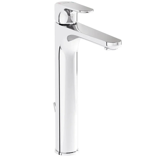 Vitra Root Single Lever Tall Basin Mixer Tap with Pop-up Waste - Chrome - Envy Bathrooms Ltd