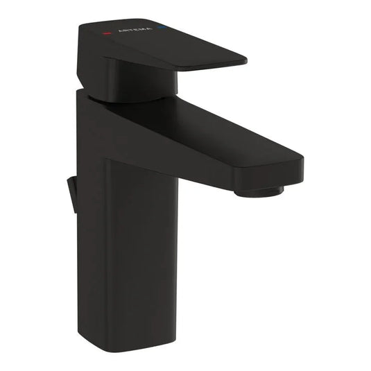 VitrA Root Square Basin Mixer With Waste Lever - Matt Black - A4273436VUK - Envy Bathrooms Ltd