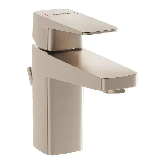 VitrA Root Square Compact Basin Mixer With Waste Lever - Brushed Nickel - A4273534VUK - Envy Bathrooms Ltd