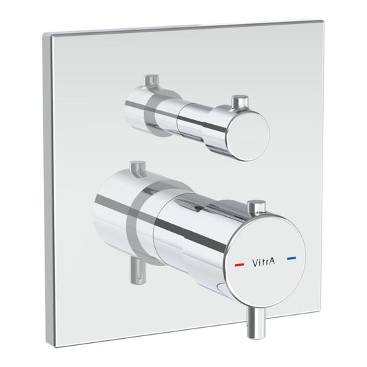 VitrA Root Square Integrated Thermostatic 2-Way Shower Mixer Valve | Chrome | A43268EXP - Envy Bathrooms Ltd