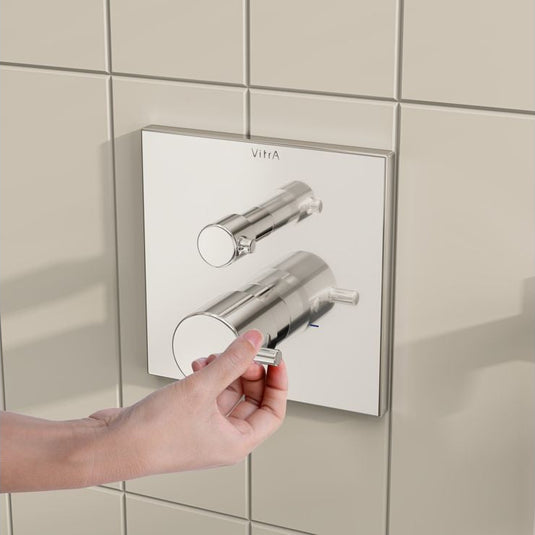 VitrA Root Square Integrated Thermostatic 2-Way Shower Mixer Valve | Chrome | A43268EXP - Envy Bathrooms Ltd