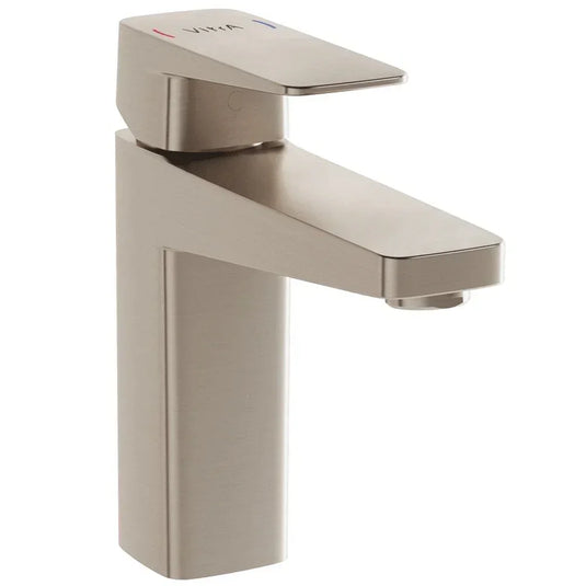 Vitra Root Square Single Lever Basin Mixer Tap - Brushed Nickel - Envy Bathrooms Ltd