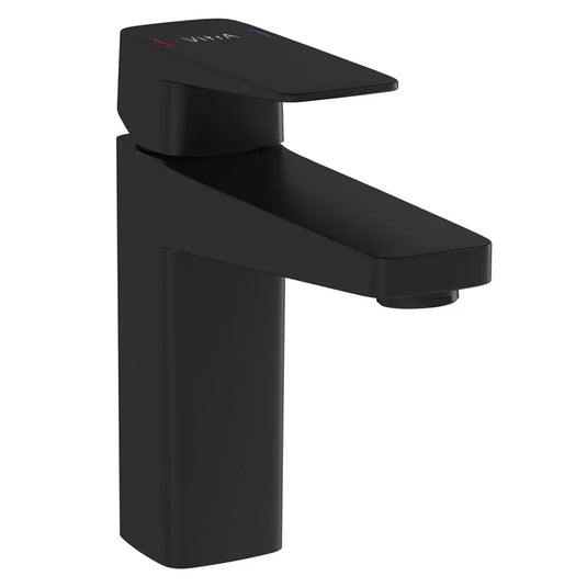 Vitra Root Square Single Lever Basin Mixer Tap - Matt Black - Envy Bathrooms Ltd