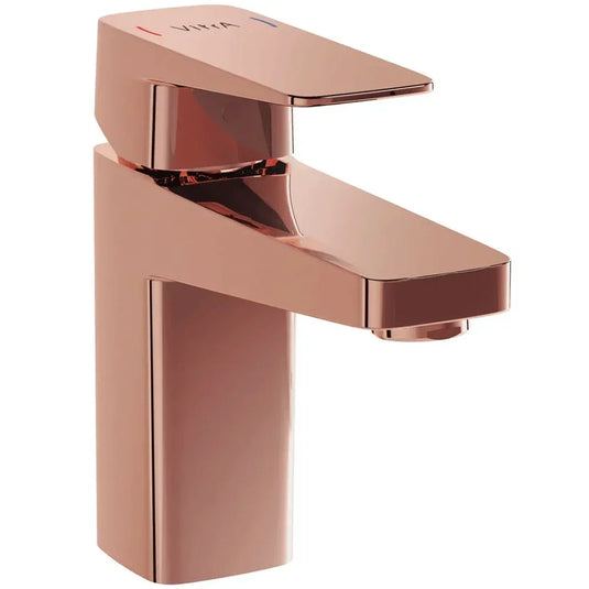 Vitra Root Square Single Lever Compact Basin Mixer Tap - Copper - Envy Bathrooms Ltd