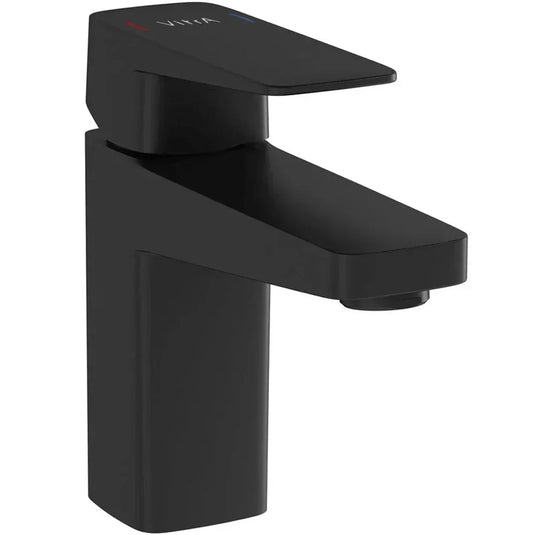 Vitra Root Square Single Lever Compact Basin Mixer Tap - Matt Black - Envy Bathrooms Ltd