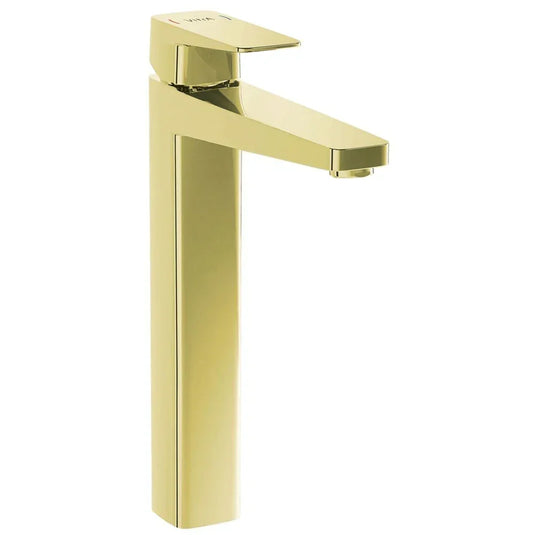 Vitra Root Square Single Lever Tall Basin Mixer Tap - Gold - Envy Bathrooms Ltd