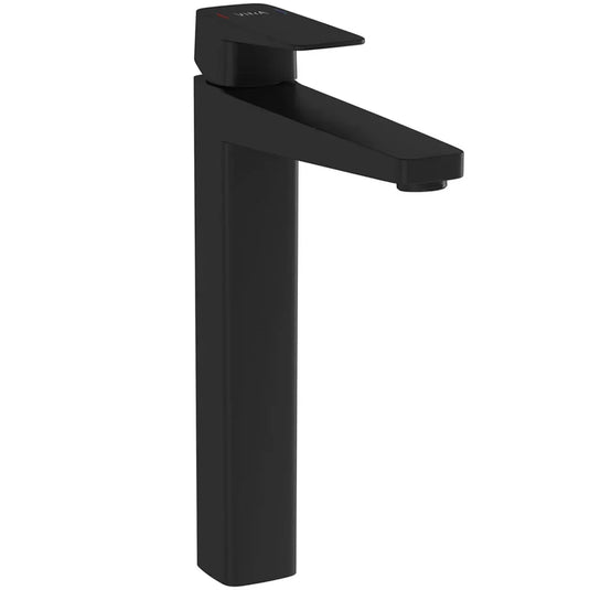Vitra Root Square Single Lever Tall Basin Mixer Tap - Matt Black - Envy Bathrooms Ltd