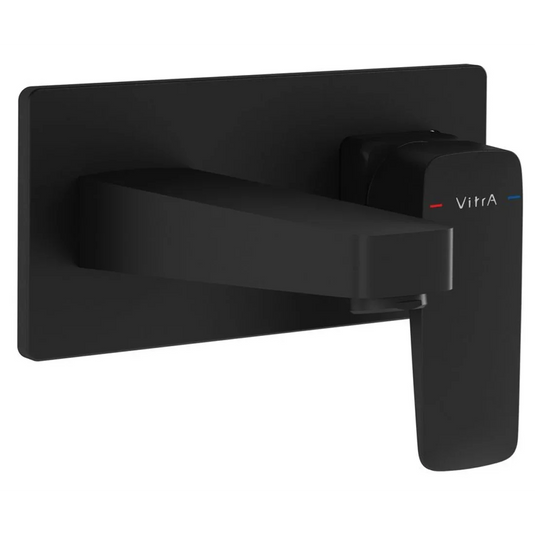 VitrA Root Square Wall Mounted Basin Mixer - Matt Black - A4273836EXP - Envy Bathrooms Ltd