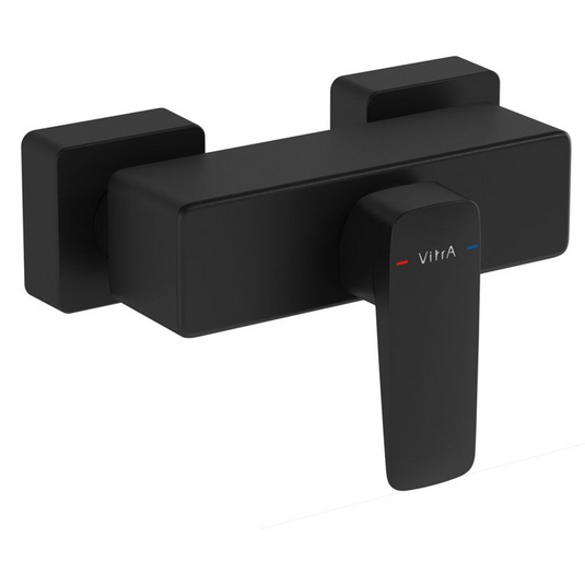 VitrA Root Square Wall Mounted Shower Mixer Valve | Matt Black | A4276136EXP - Envy Bathrooms Ltd