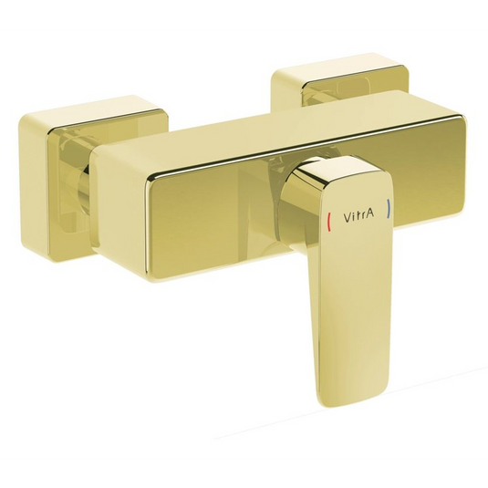 VitrA Root Square Wall Mounted Shower Mixer Valve | Soft Gold | A4276174EXP - Envy Bathrooms Ltd