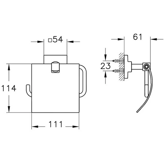 VitrA Root Toilet Roll Holder With Cover - Matt Black - A4480436 - Envy Bathrooms Ltd