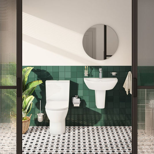 VitrA 595x595mm Round Mirror - Brushed Chrome - 67663 - Envy Bathrooms Ltd