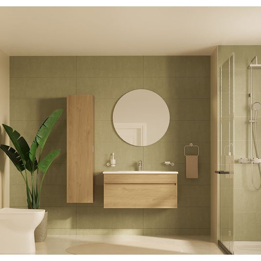 VitrA 795x795mm Round Mirror - Brushed Chrome - 67664 - Envy Bathrooms Ltd