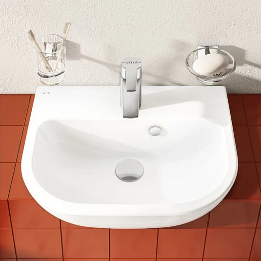 VitrA S20 450x350mm 1TH Semi Recessed Basin - White - 5521B003-0001 - Envy Bathrooms Ltd