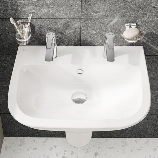 VitrA S20 595x455mm 2TH Basin Only - White - 5503L003-0022 - Envy Bathrooms Ltd