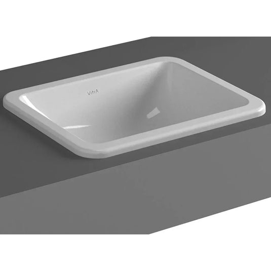 Vitra S20 Rectangular Undermount Countertop Basin - 450mm Wide - 0 Tap Hole - Envy Bathrooms Ltd