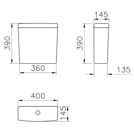 VitrA S20 Rounded Edge Close Coupled Cistern - White - 5514S003-5284 - Envy Bathrooms Ltd