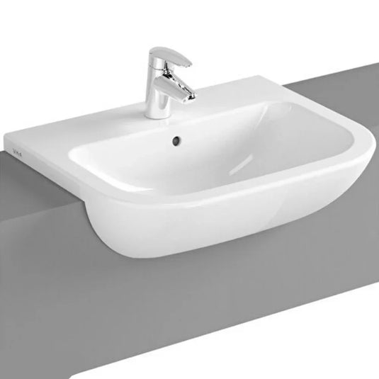 Vitra S20 Semi-Recessed Basin - 550mm Wide - 1 Tap Hole - Envy Bathrooms Ltd