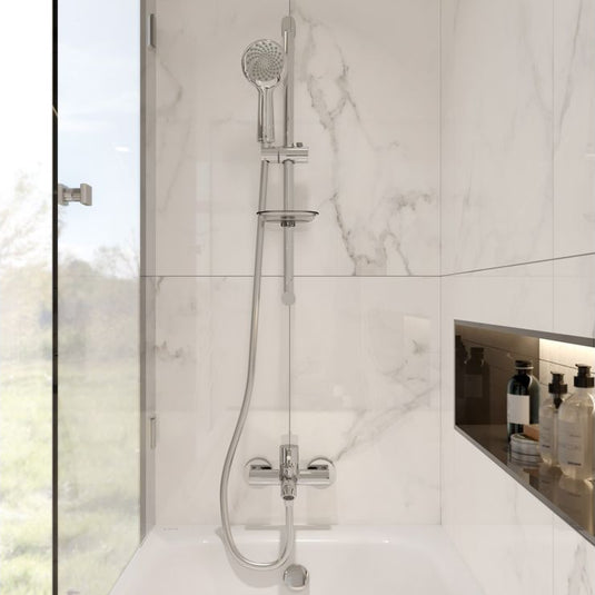 VitrA Samba 3-Function Hand Shower With Slide Rail | Chrome | A45680WSA - Envy Bathrooms Ltd
