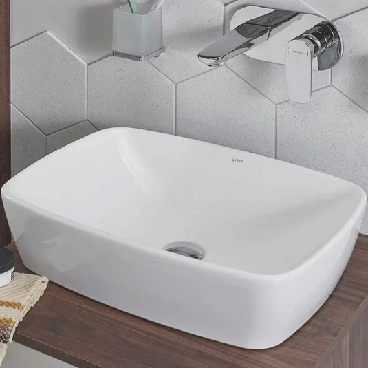 Vitra Shift Sit-On Countertop Basin 550mm Wide - 0 Tap Hole - Envy Bathrooms Ltd