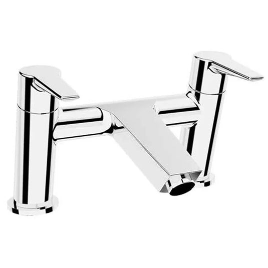 Vitra Solid S Deck Mounted Bath Filler Tap - Double Handle - Chrome - Envy Bathrooms Ltd
