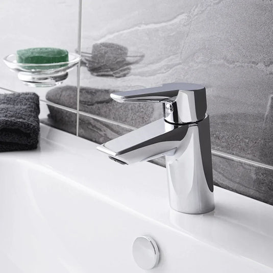Vitra Solid S Monobloc Basin Mixer Tap - Single Handle - Chrome - Envy Bathrooms Ltd