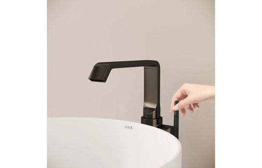 VitrA Suit Tall Basin Mixer (Side Handle) - Gloss Black - A4276539 - Envy Bathrooms Ltd