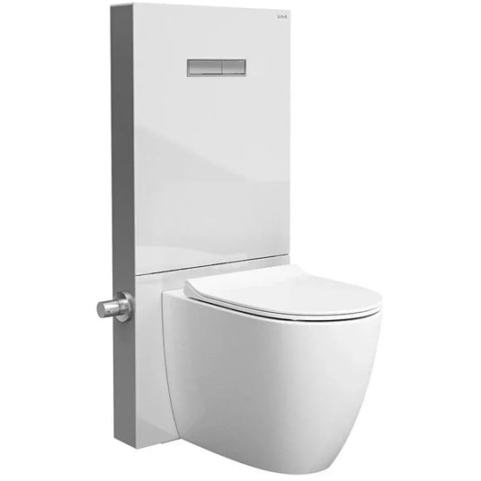 Vitra Vitrus Glass Covered Concealed Cistern 2.5/4 Litre for Back to Wall WC - White - Envy Bathrooms Ltd