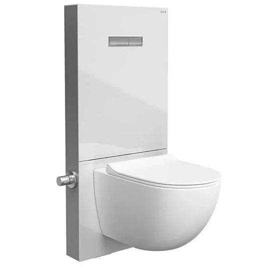 Vitra Vitrus Glass Covered Concealed Cistern 2.5/4 Litre for Wall Hung WC - White - Envy Bathrooms Ltd