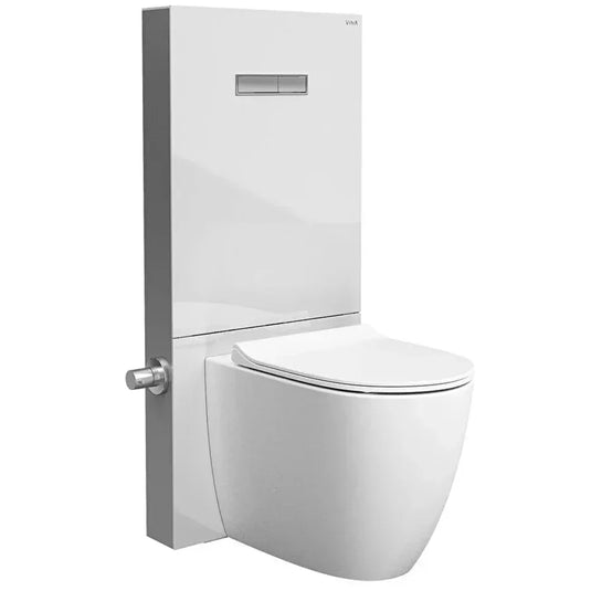 Vitra Vitrus Glass Covered Concealed Cistern 3/6 Litre for Back to Wall WC - White - Envy Bathrooms Ltd