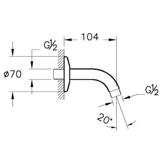 VitrA Wall Mounted Connection Pipe | Chrome | A45653 - Envy Bathrooms Ltd