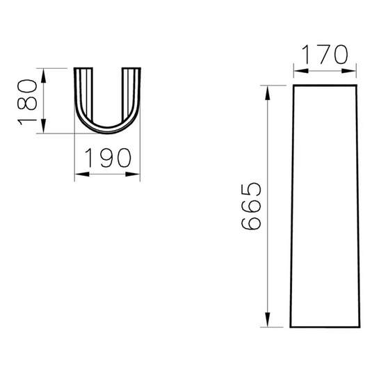 VitrA Zentrum 190x180mm Full Pedestal Only - White - 6408L003-0156 - Envy Bathrooms Ltd