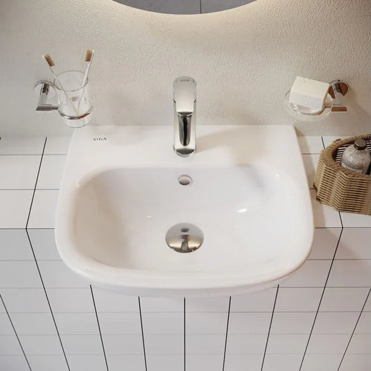 VitrA Zentrum 495x425mm 1TH Semi Recessed Basin - White - 5635B003-0001 - Envy Bathrooms Ltd
