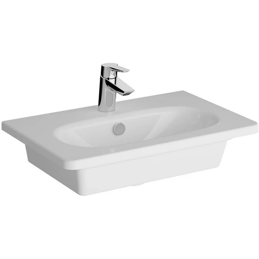 VitrA Zentrum 605x390mm 1TH Vanity Basin w/Overflow - White - 7790B003-0001 - Envy Bathrooms Ltd