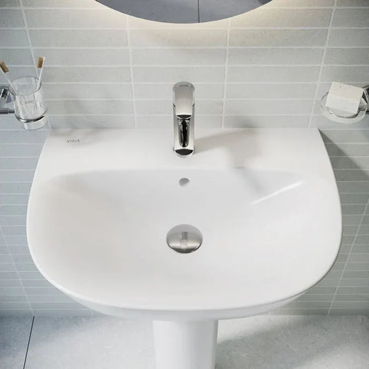 VitrA Zentrum 645x480mm 1TH Basin w/Overflow - White - 7275L003-0001 - Envy Bathrooms Ltd